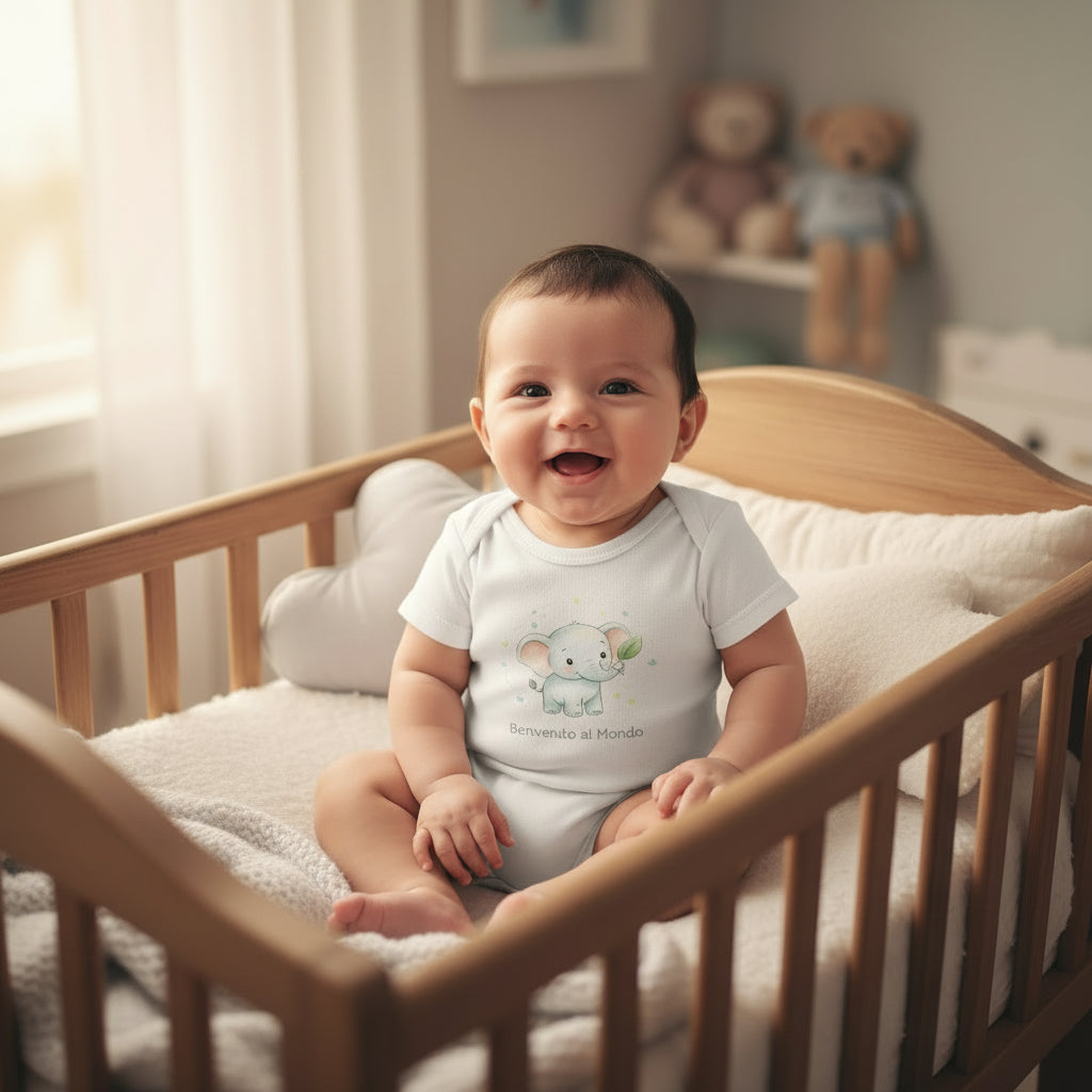 Body neonato divertente in cotone organico bio GOTS