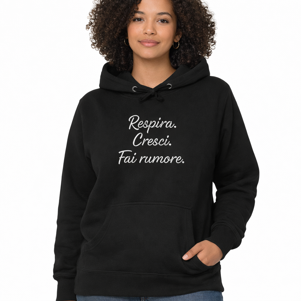 Felpa con cappuccio bio donna originale in cotone organico GOTS, sostenibile e vegan