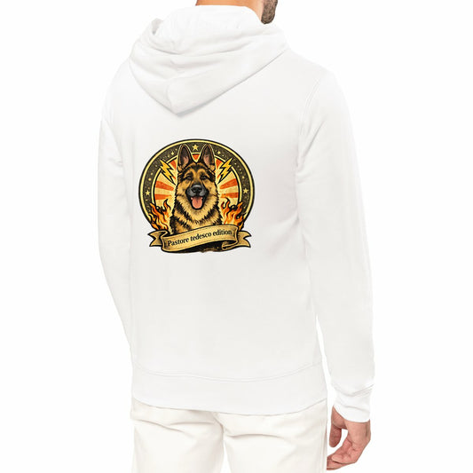 Felpa con cappuccio unisex originale Pastore Tedesco Edition in cotone biologico certificato