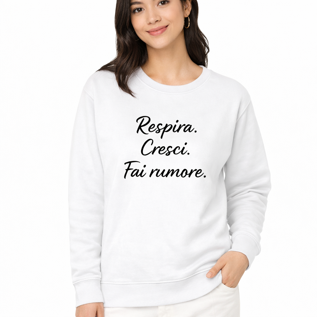 Felpa girocollo bio unisex originale in cotone organico GOTS, sostenibile e vegan