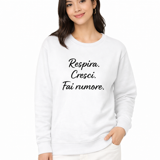 Felpa girocollo bio unisex originale in cotone organico GOTS, sostenibile e vegan