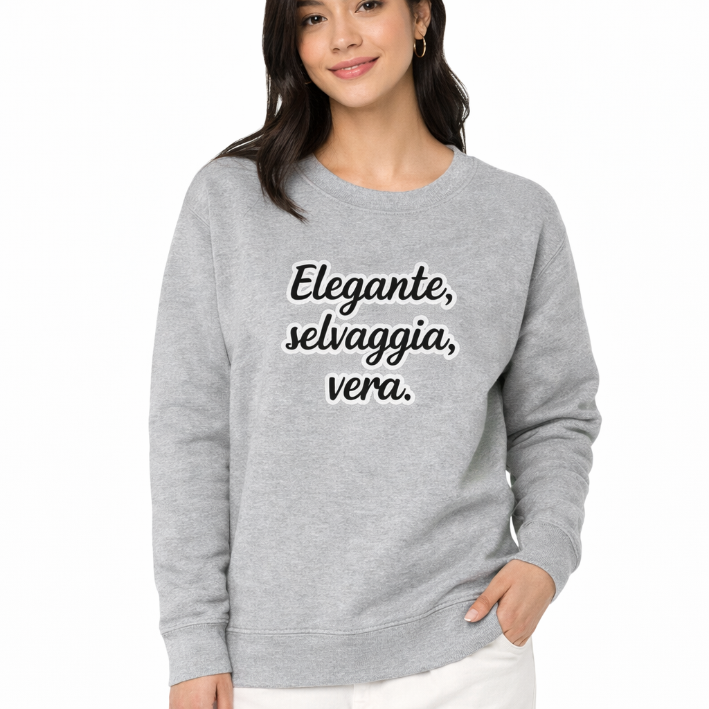 Felpa girocollo bio unisex originale in cotone organico GOTS, sostenibile e vegan