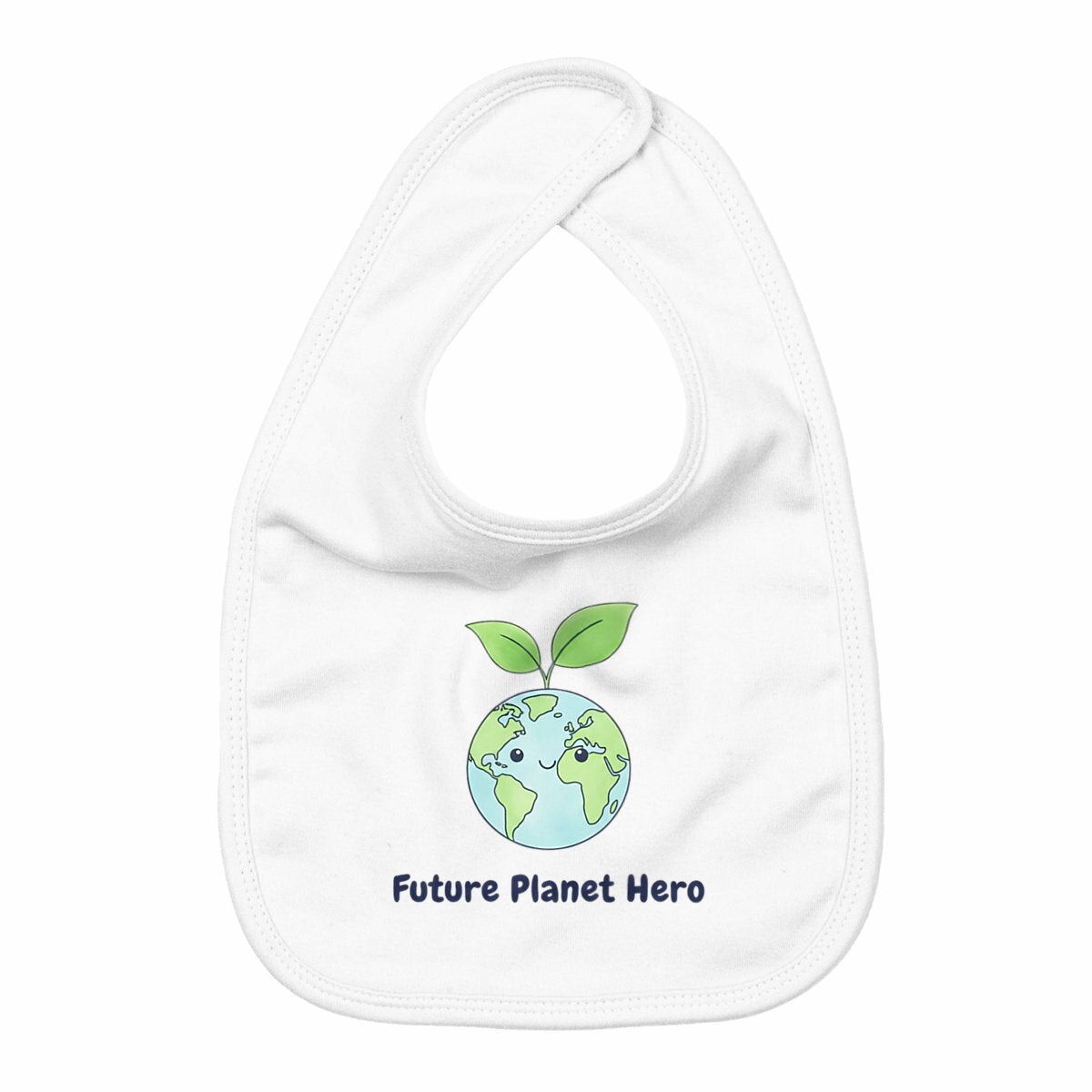 bavaglino eco per neonato future planet hero - fronte_bianco