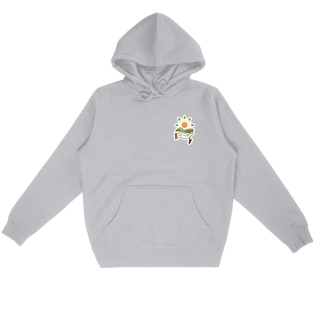 felpa con cappuccio sole mano piede - fronte_grigioheather