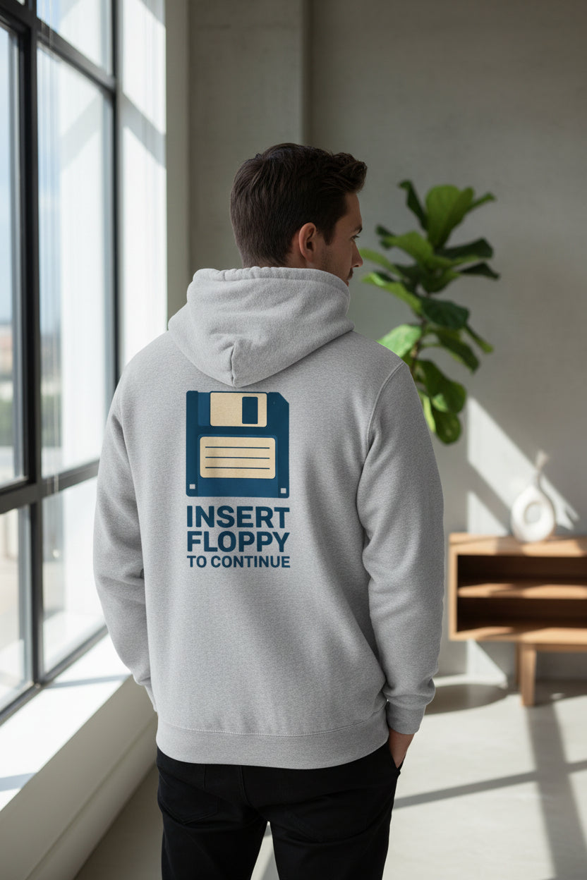 Felpa con cappuccio unisex sostenibile certificata GOTS con design Insert Floppy