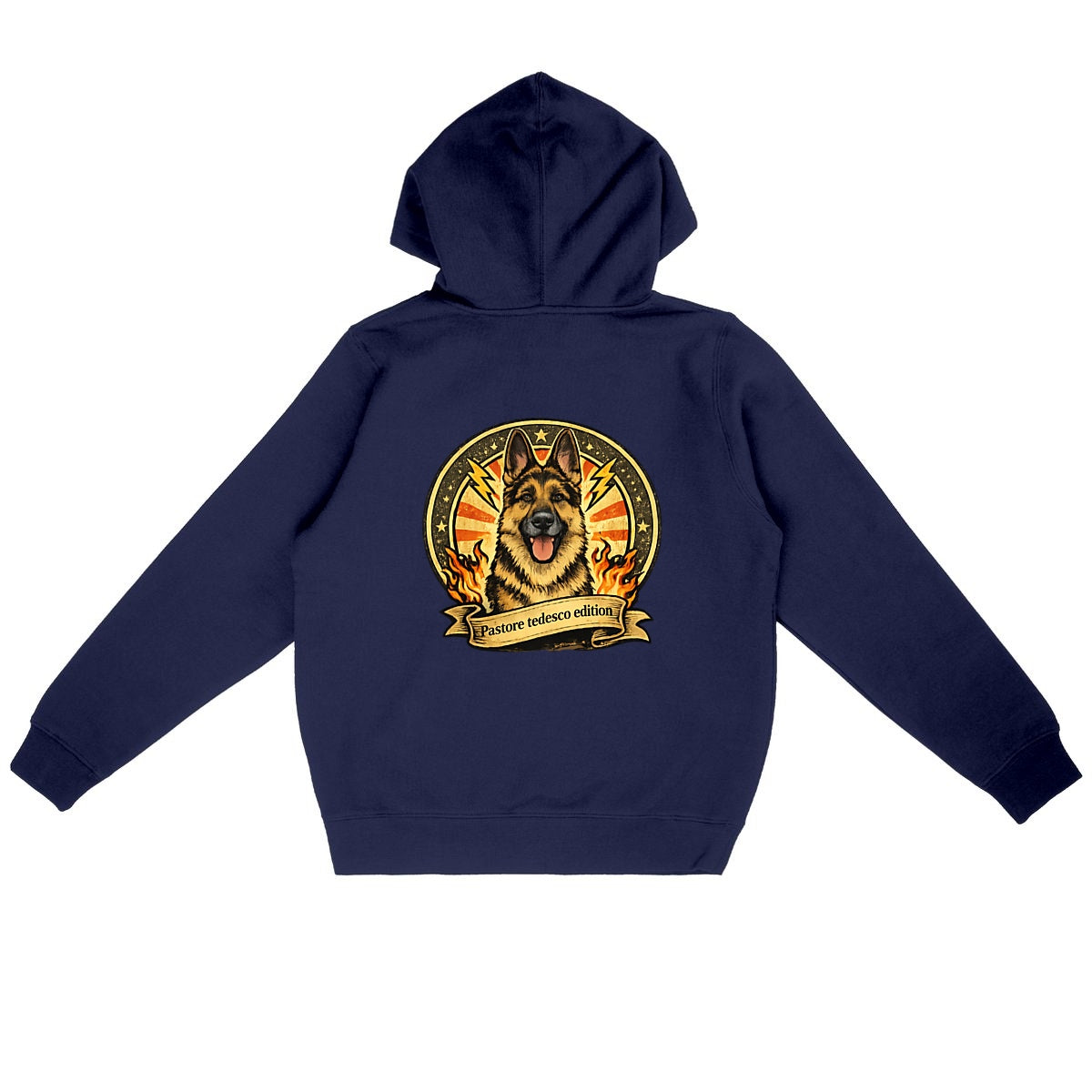 felpa con cappuccio pastore tedesco - retro_blunavy