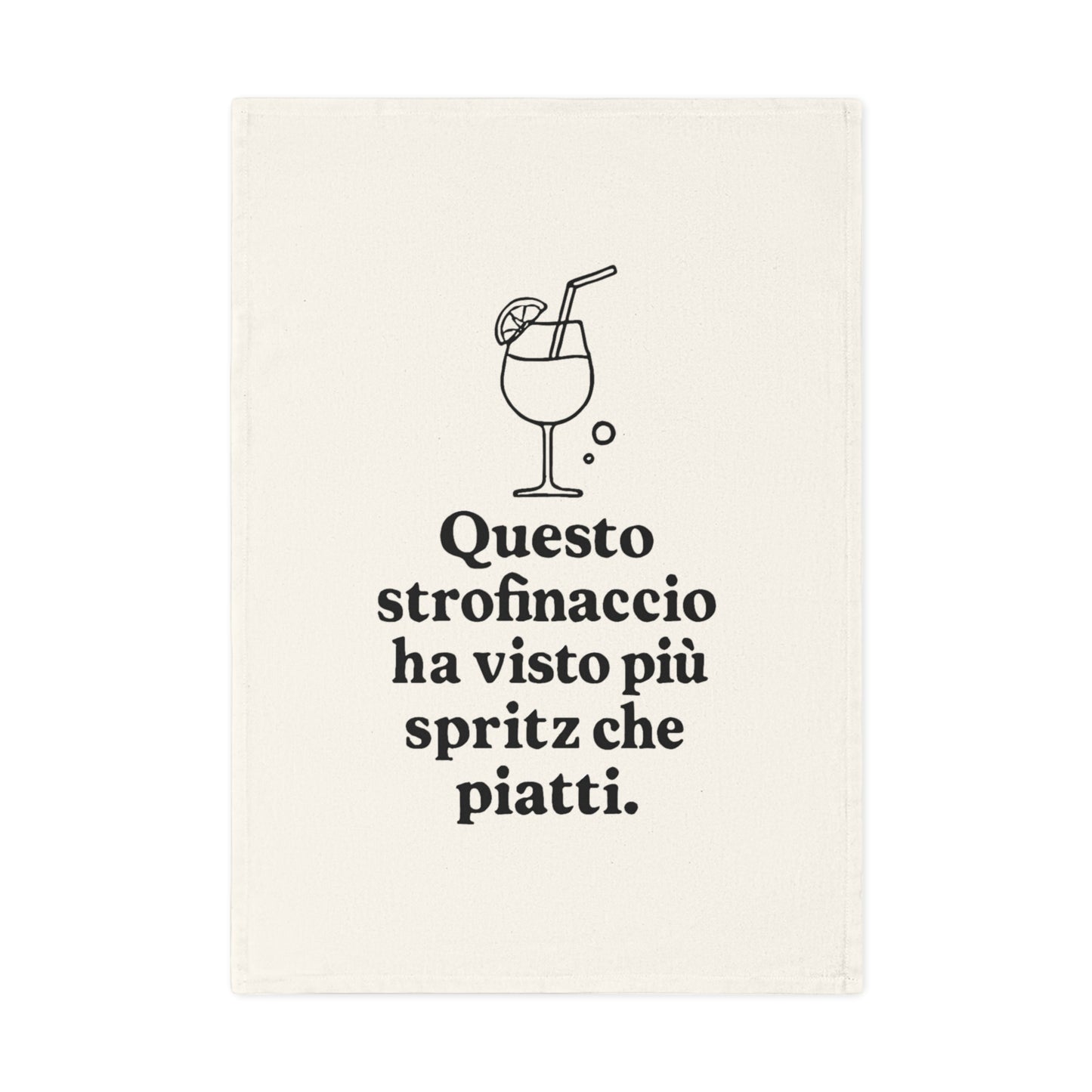 Strofinaccio originale per cucina e aperitivo in 100% cotone biologico, super assorbente e plastic free, idea regalo ironica
