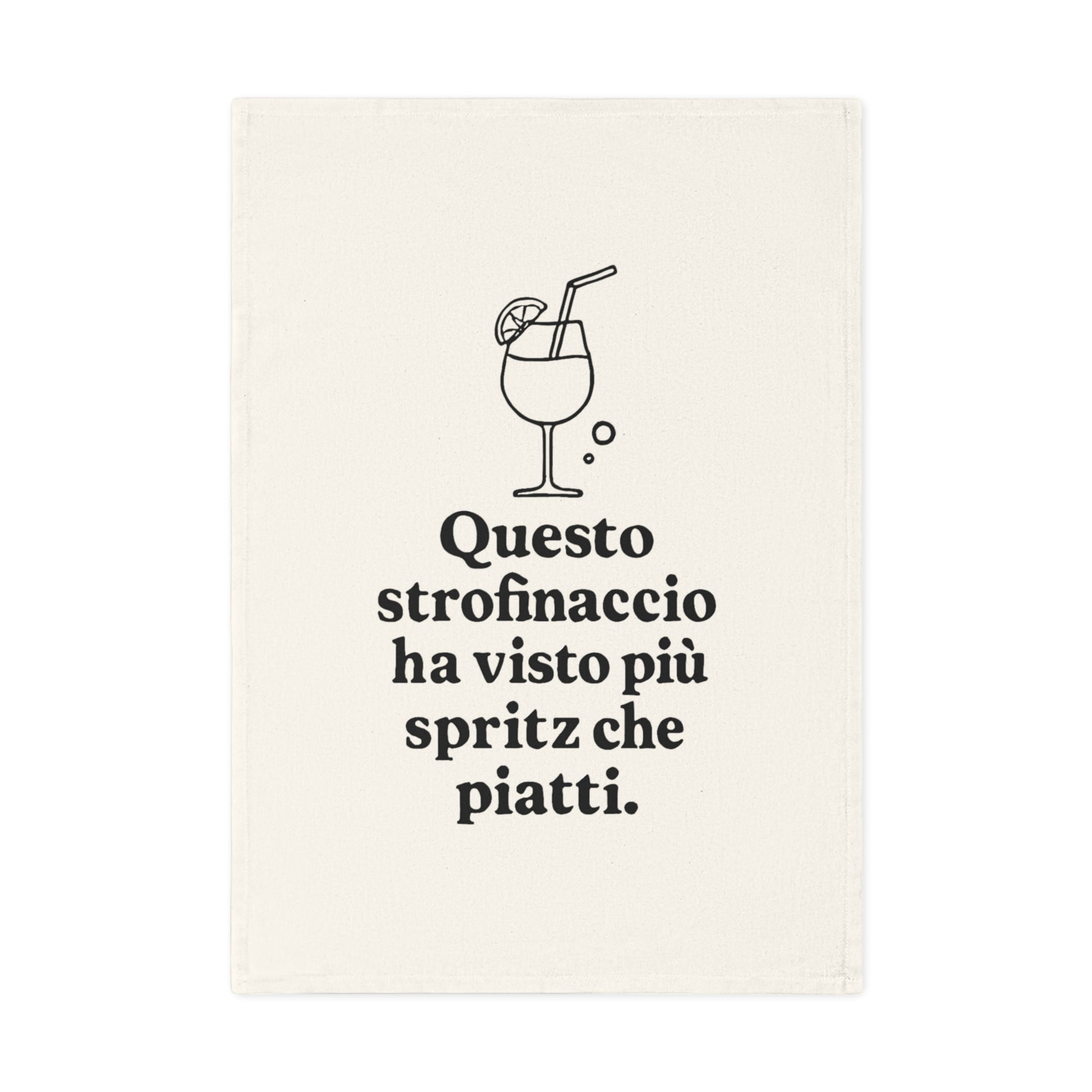 Strofinaccio originale per cucina e aperitivo in 100% cotone biologico, super assorbente e plastic free, idea regalo ironica
