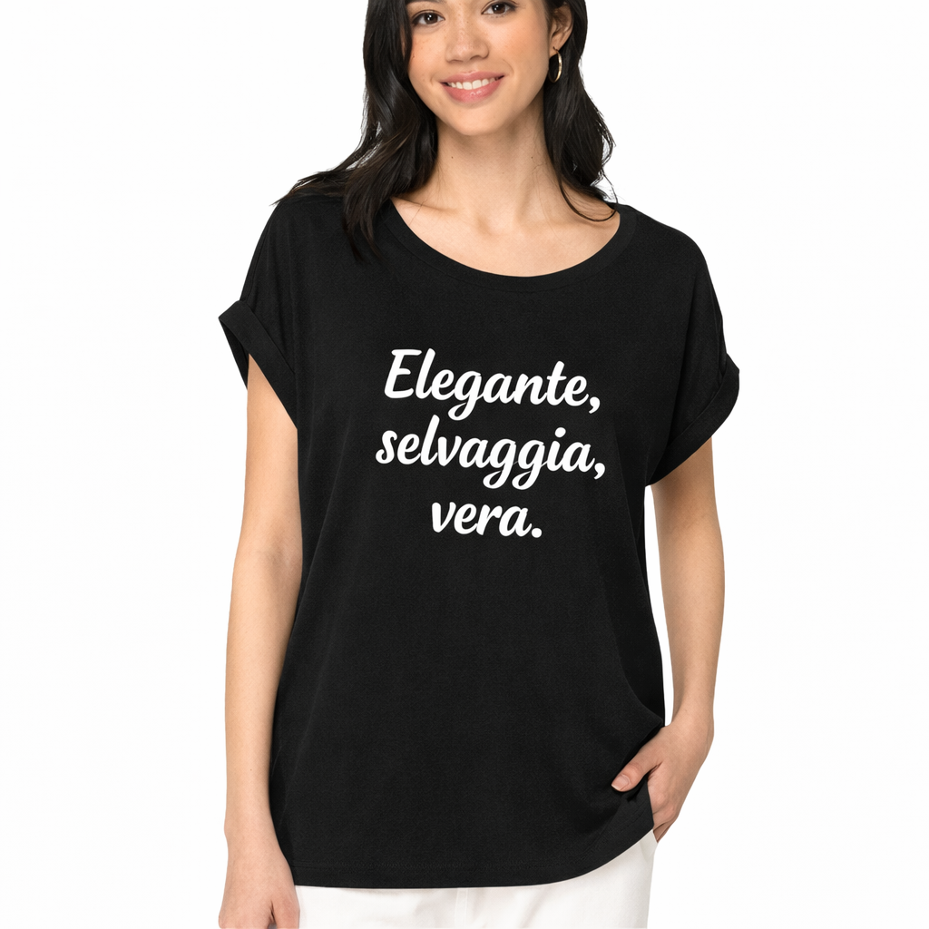 T-shirt donna oversize originale in cotone organico GOTS, sostenibile ed etica