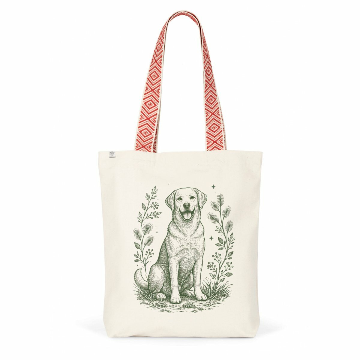 Tote bag etnica originale in cotone riciclato con design naturale