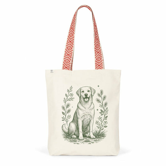 Tote bag etnica originale in cotone riciclato con design naturale